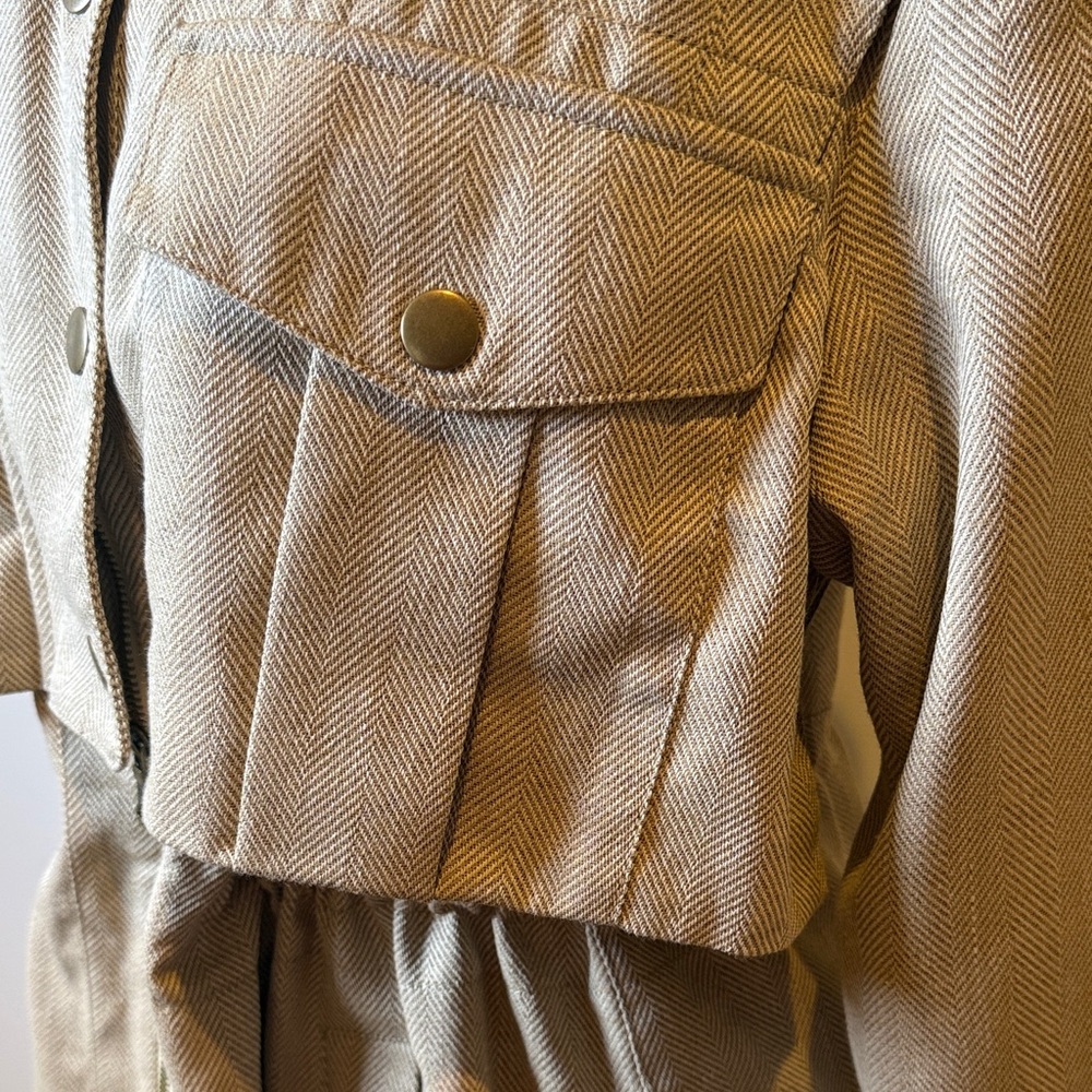 Herringbone Utility Jacket from Banana Republic Drawstring Waist, NWT Large - Picture 3 of 13